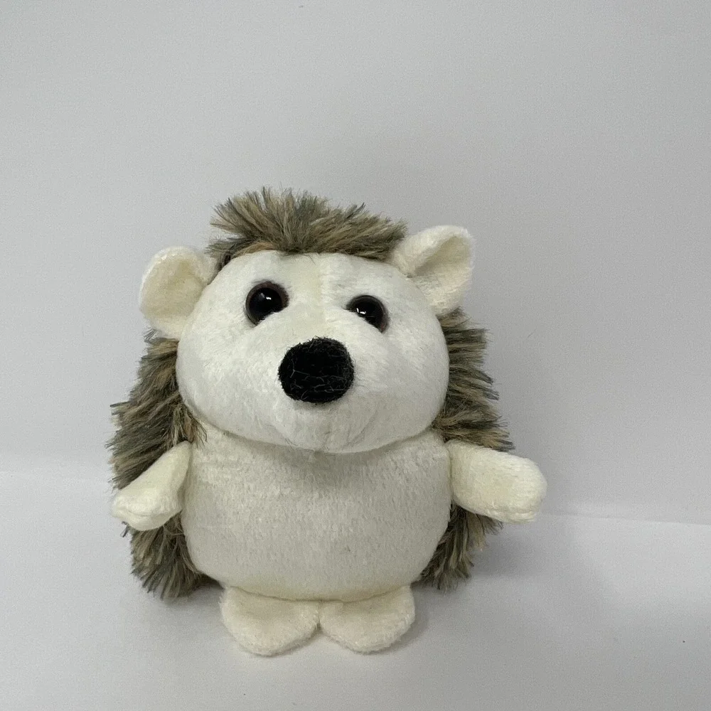 Keychain‎ Hedgehog Stuffed Animal Brown White Soft Plush 4 Inches.